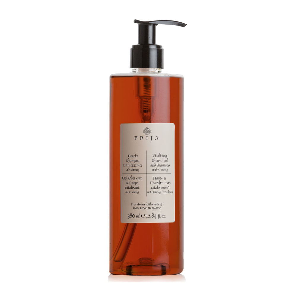 

Освежающий гель для душа и шампунь vitalising shower gel and shampoo with ginseng Prija, 380 мл
