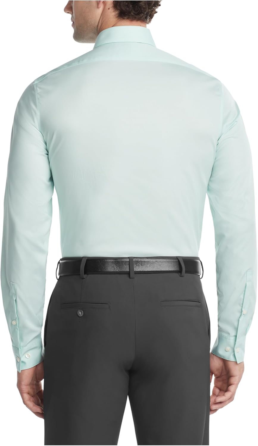 Мужская рубашка Calvin Klein Slim Fit с узором «елочка» и эластичным лифом, Jadite — фото 2
