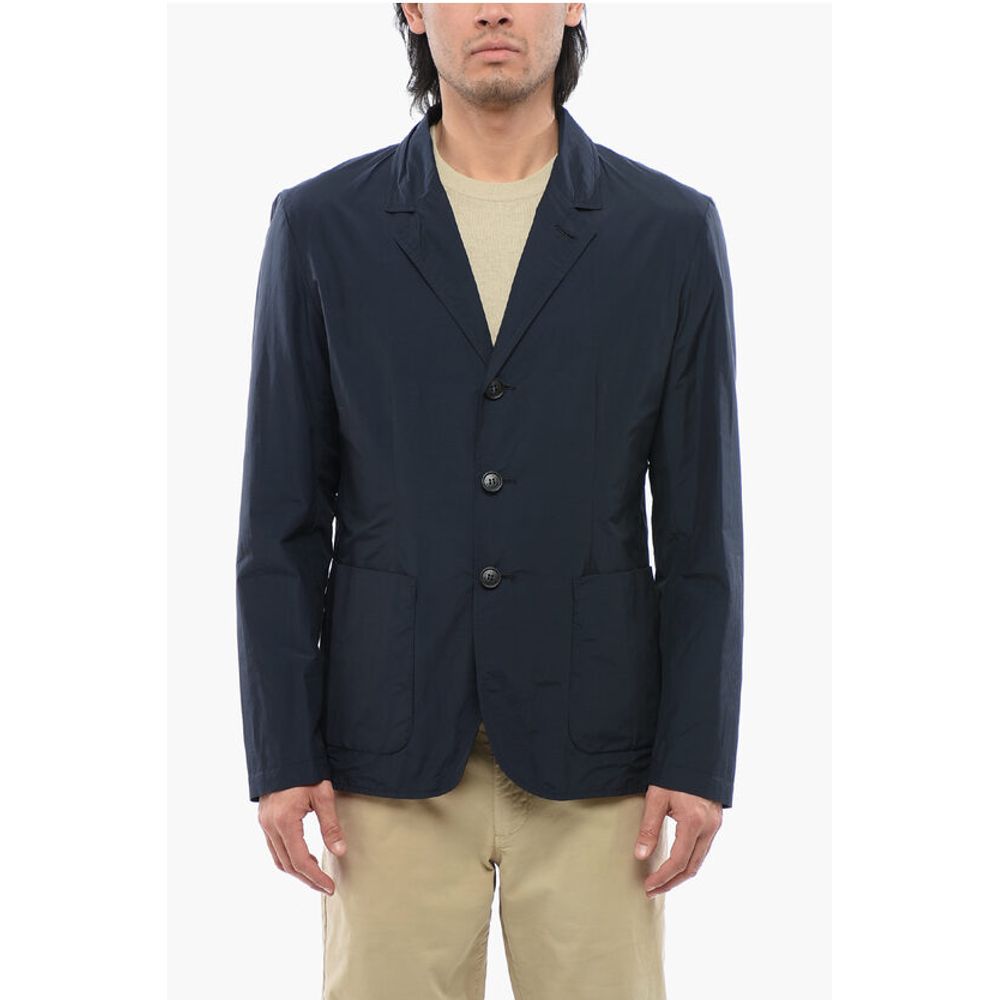 

Однобортный блейзер с накладными карманами Woolrich, синий