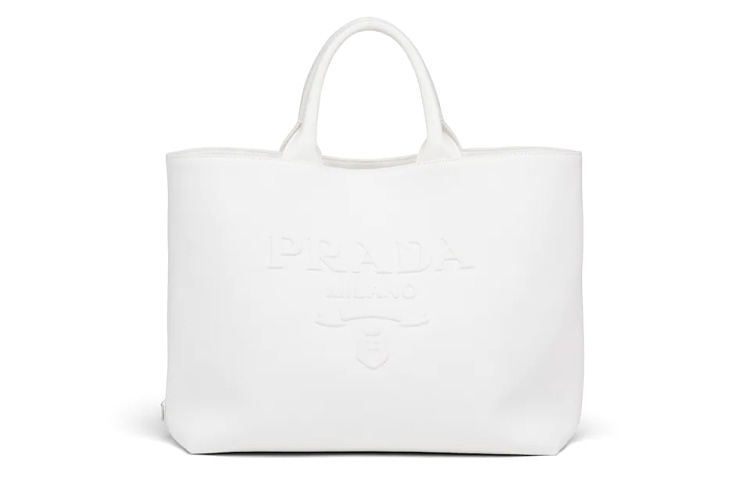 

PRADA Сумка-шоппер из ткани, сумка-шоппер, сумка через плечо, женская белая сумка