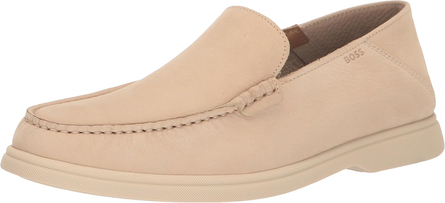 

BOSS Мужские мокасины для вождения из нубука, Dusty Off White
