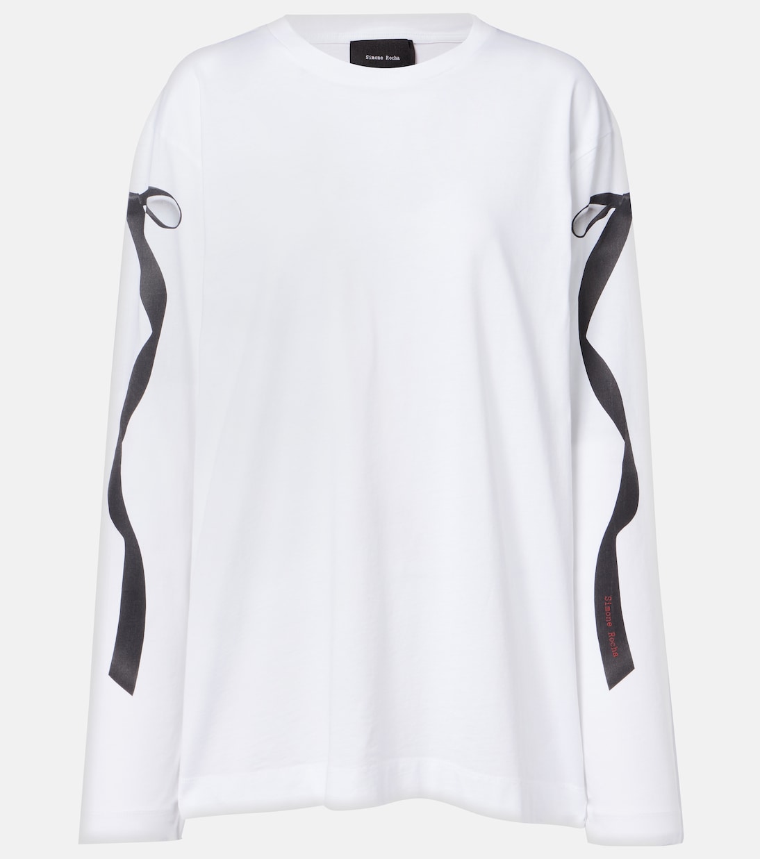 

Футболка из хлопкового джерси с принтом Simone Rocha, White/Black