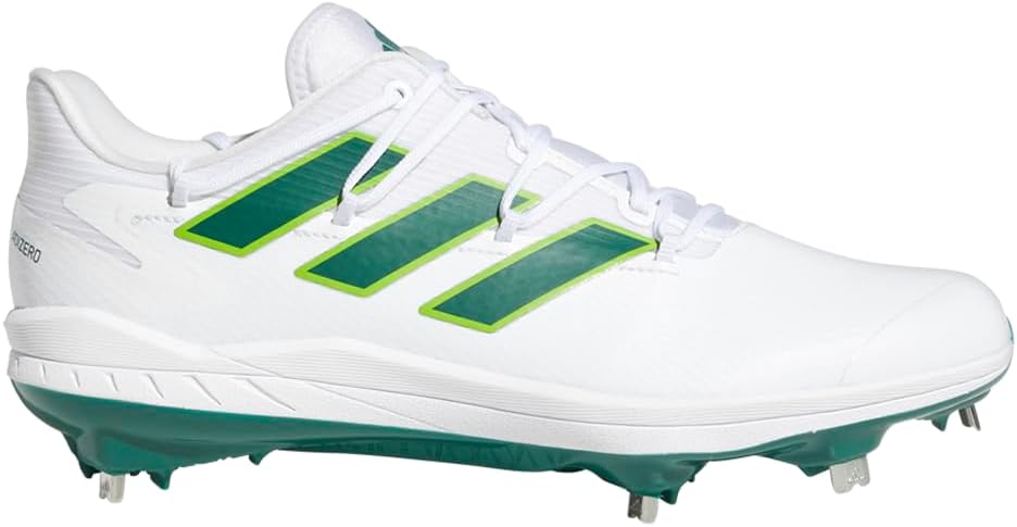 Бутсы Adidas Men's Adizero Afterburner 8, белый/зеленый — фото 2