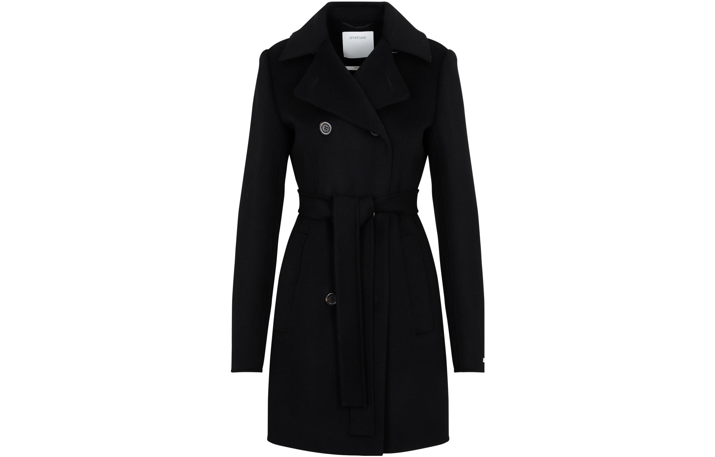 

Пальто с длинными рукавами и поясом SportMax, черный