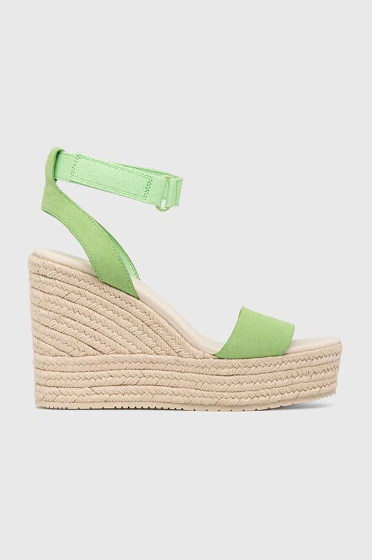 Замшевые босоножки WEDGE SANDAL ON CON Calvin Klein Jeans, зеленый