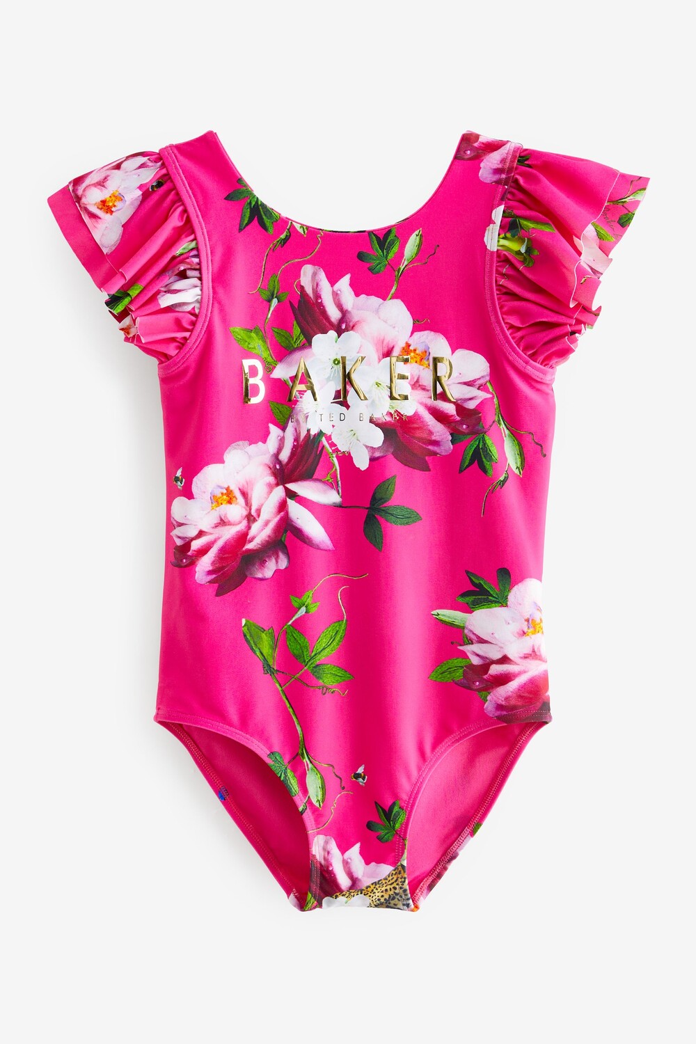 

Розовый купальник с рюшами и цветочным принтом Baker By Ted Baker, розовый