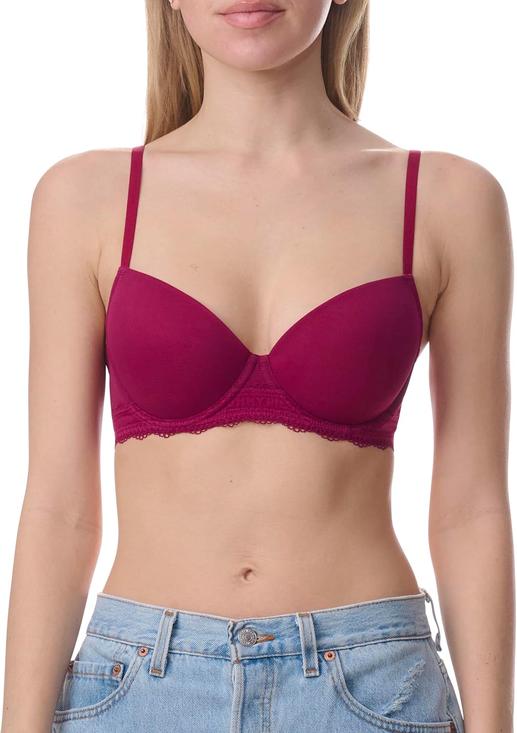 

Женский бюстгальтер-балконет Tommy Hilfiger с легкой подкладкой и сетчатым каркасом на косточках, Italian Wine