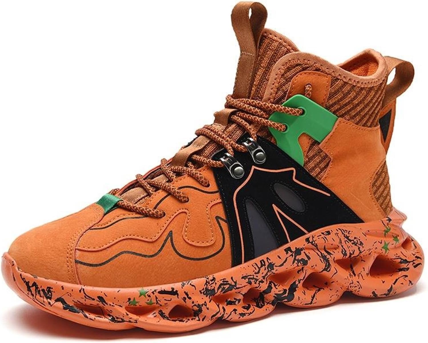 

Мужские высокие кроссовки на шнуровке, легкие беговые кроссовки, теннисные спортивные кроссовки, повседневная обувь для ходьбы Generic, оранжевый