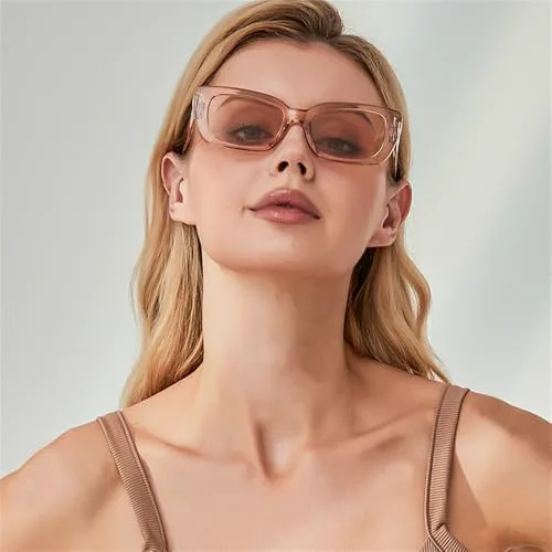 

Винтажные солнцезащитные очки в маленькой оправе 2027 года для женщин, панк-стиль, прямоугольные солнцезащитные очки с защитой от УФ-излучения UV400 MTZJH, L