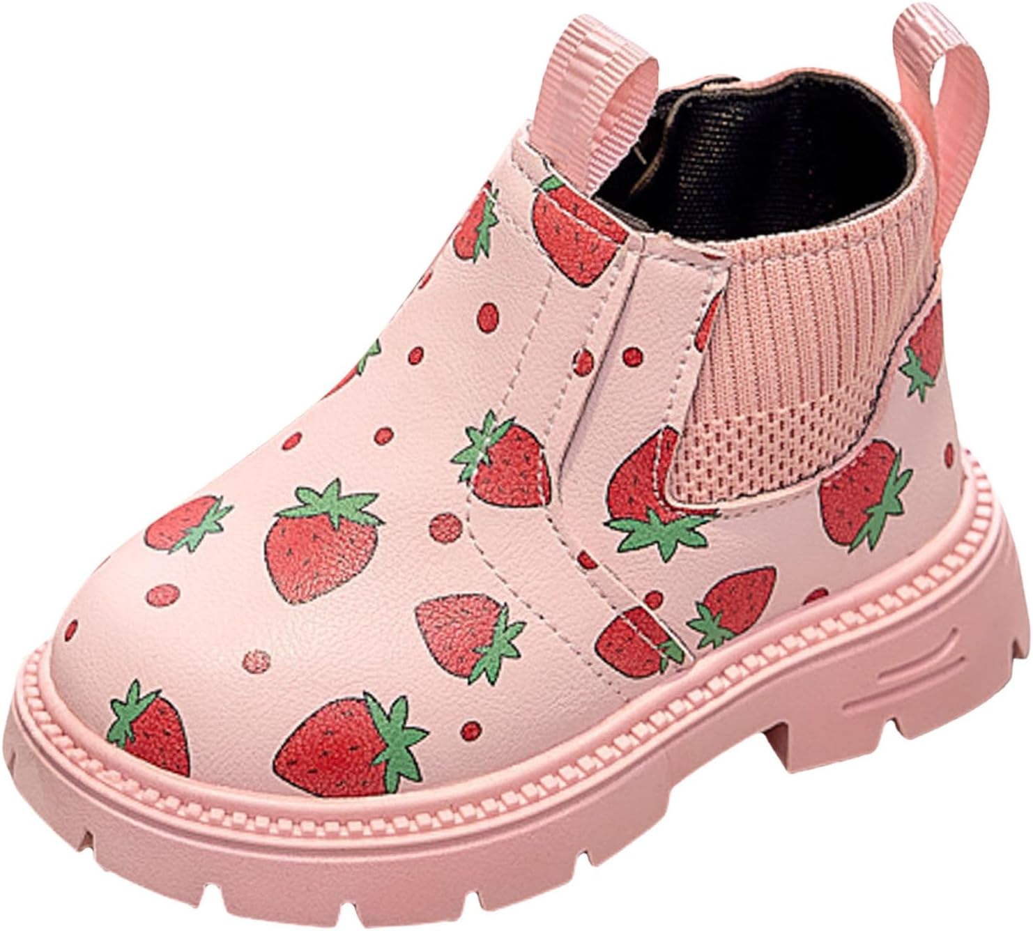 

Девичьи короткие ботинки IWIHMIV, ботильоны до щиколотки, мягкая подошва, противоскользящие, повседневные кожаные ботинки для верховой езды, Pink