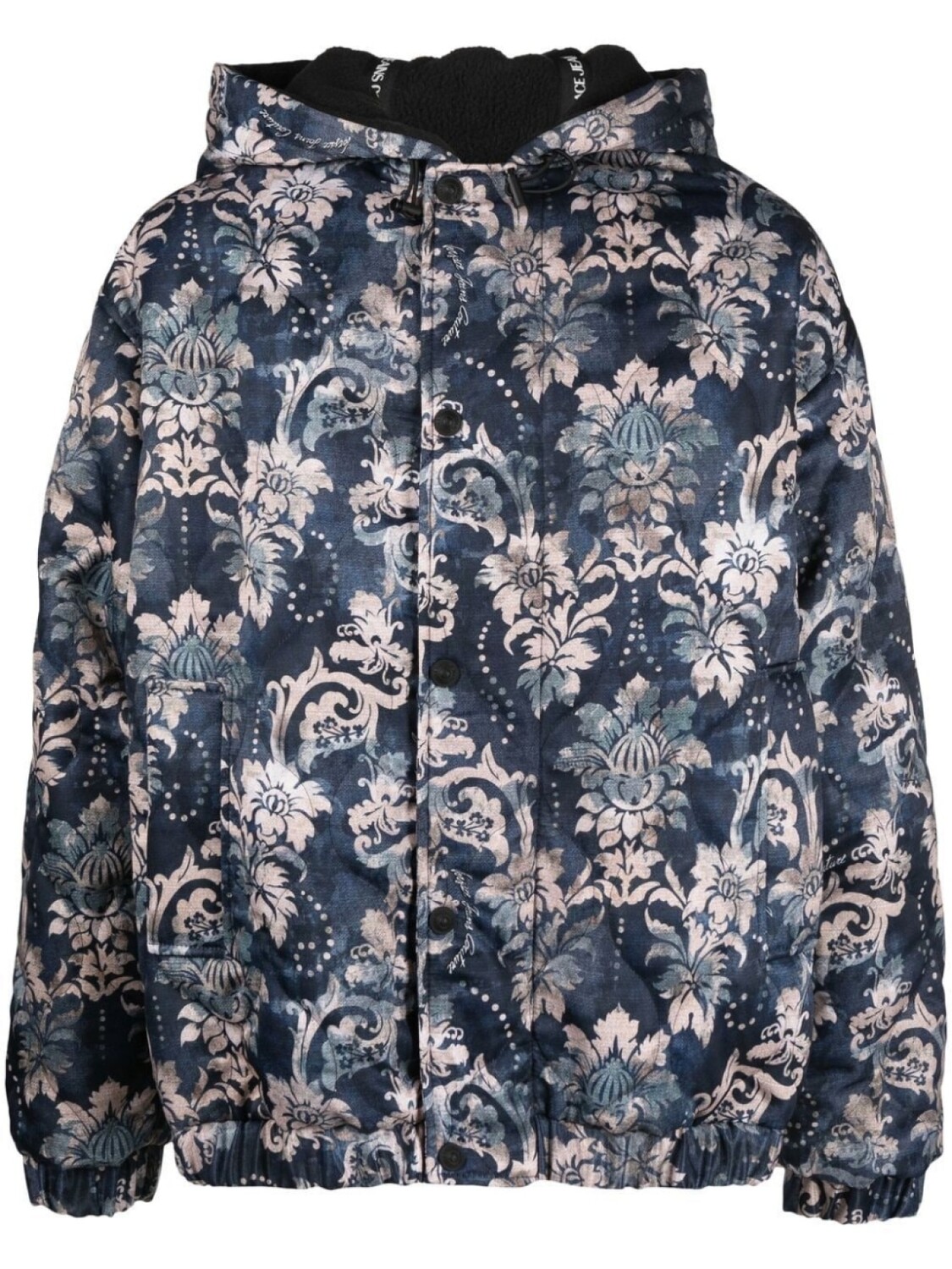 

Пуховик с цветочным принтом Versace Jeans Couture, синий