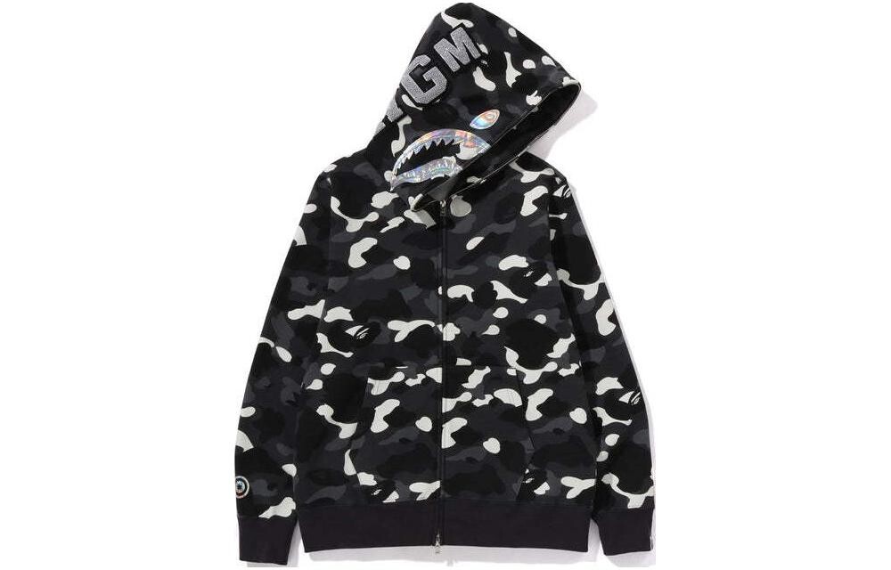 

BAPE City Camo Shark Толстовка с капюшоном на молнии SS24 A Bathing Ape, черный