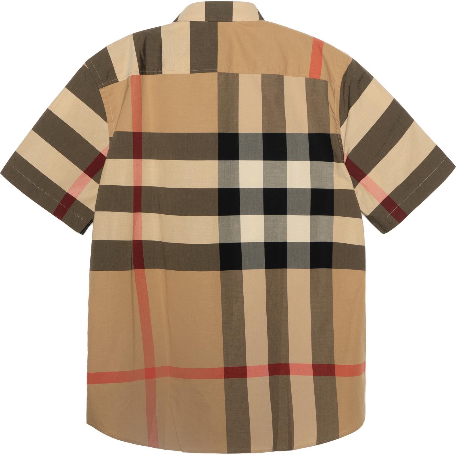 Футболка Burberry из стрейч-поплина, короткий рукав, цвет хаки — фото 3