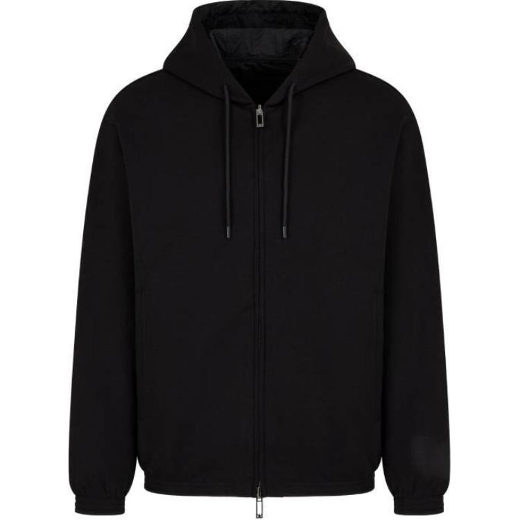 EMPORIO ARMANI Реверсивная худи на молнии со шнурком, Black — фото 3