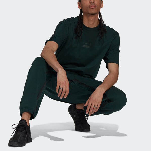Футболка оригинальные ryv logo tee свободные спортивные с круглым вырезом короткий рукав Adidas, зеленый — фото 2