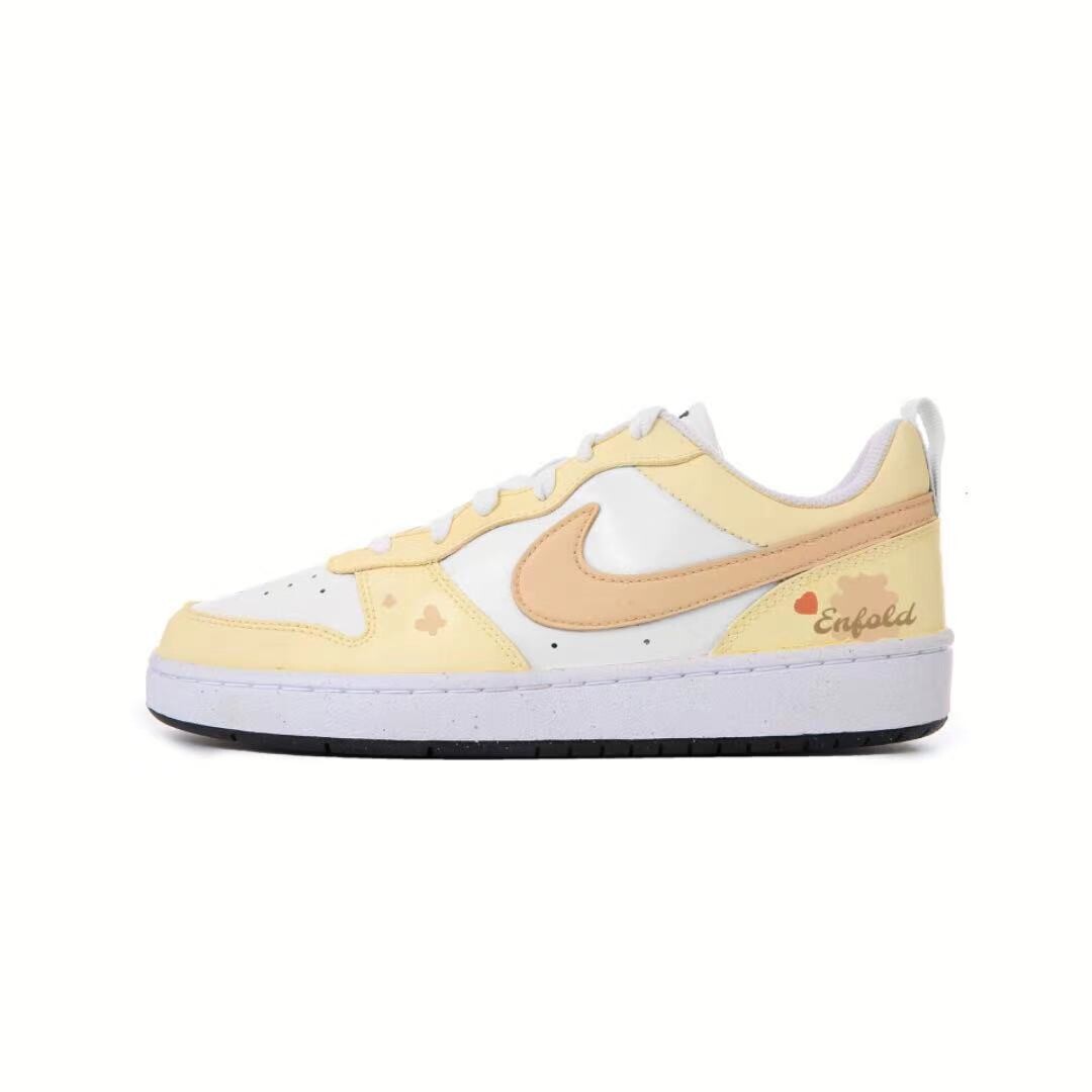 

Кроссовки Nike Court Borough Skateboarding Shoes Women's Low-top White, желтый
