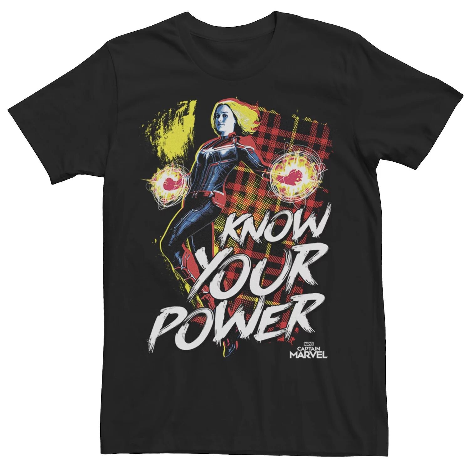 

Мужская винтажная футболка с портретом Captain Know Your Power Marvel