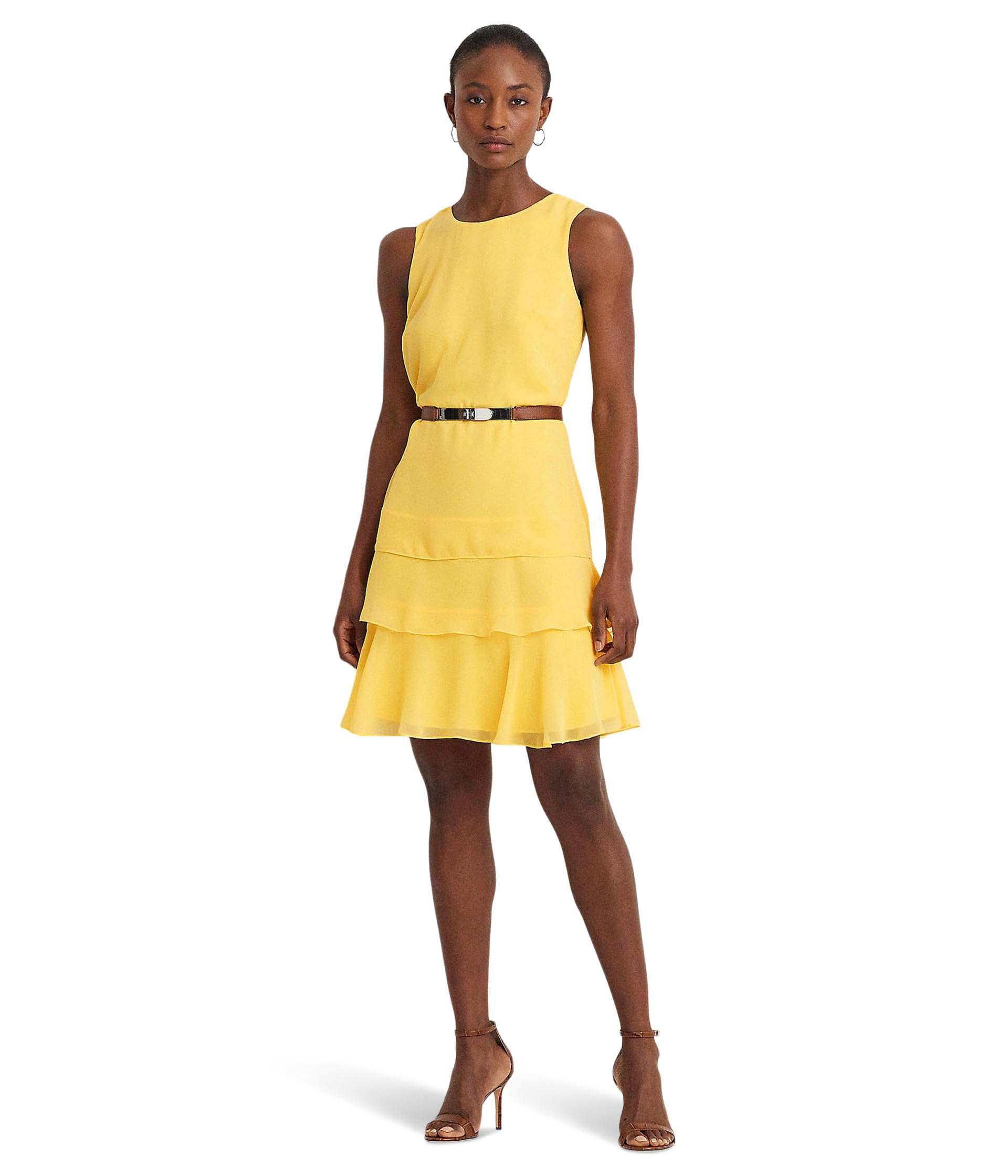

Платье Lauren Ralph Lauren Georgette Shift Dress, цвет Primrose Yellow