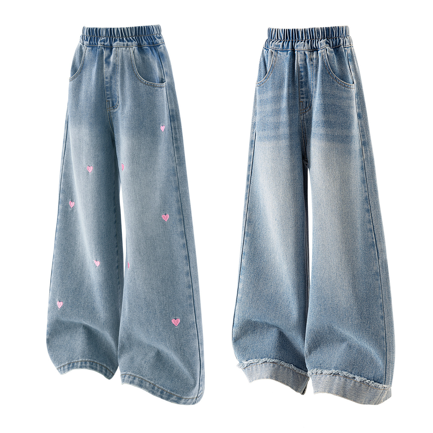 

Детские джинсы Disney, Embroidery Wide Leg Pants+Cuffed Wide Leg Pants