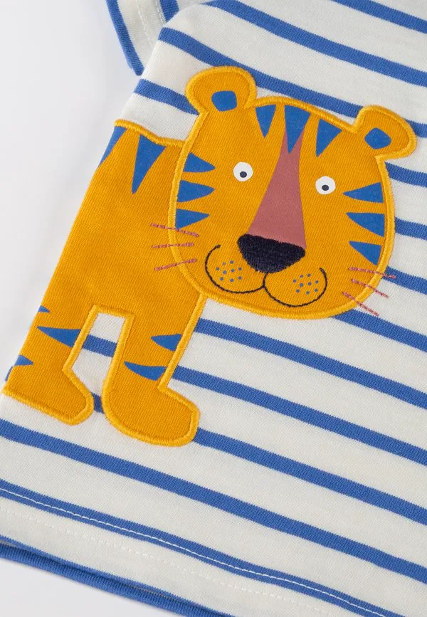 Футболка с принтом tiger & löwe Sigikid, Weiß-Blau Gestreift — фото 3