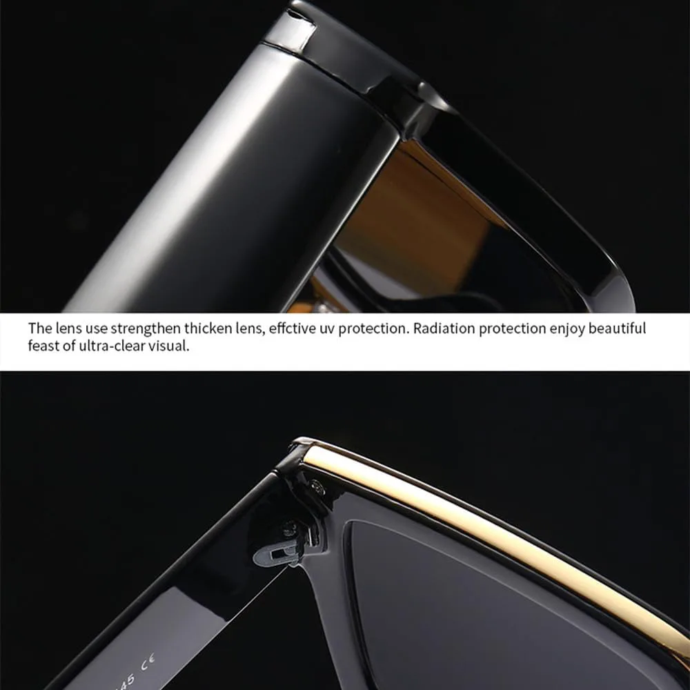 

Винтажные солнцезащитные очки в крупной оправе коричневого цвета для женщин, ретро-стиль, мужские солнцезащитные очки с защитой от УФ-излучения UV400 TYUVIVO, C6