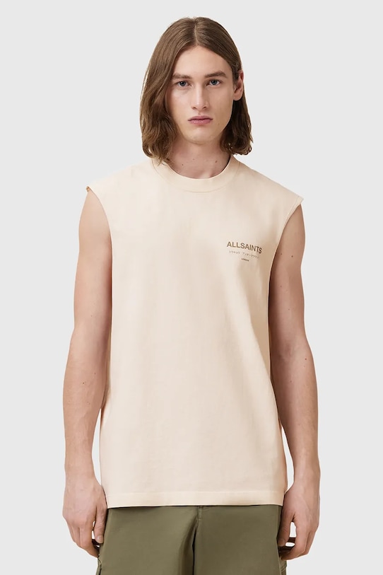 

Хлопковая майка UNDERGROUND Allsaints, бежевый