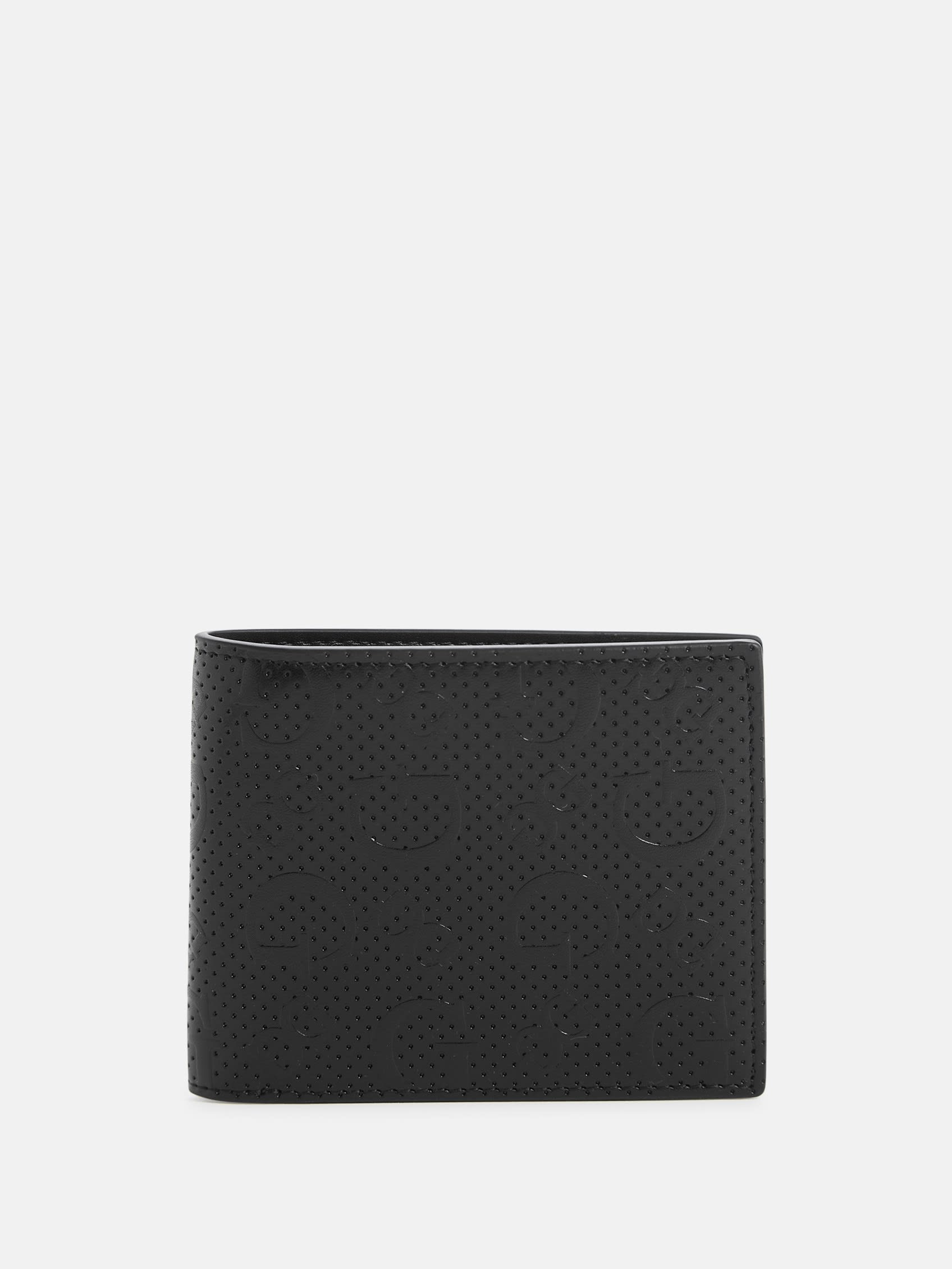 

Кошелек двойного сложения с тисненым логотипом Guess Factory, черный