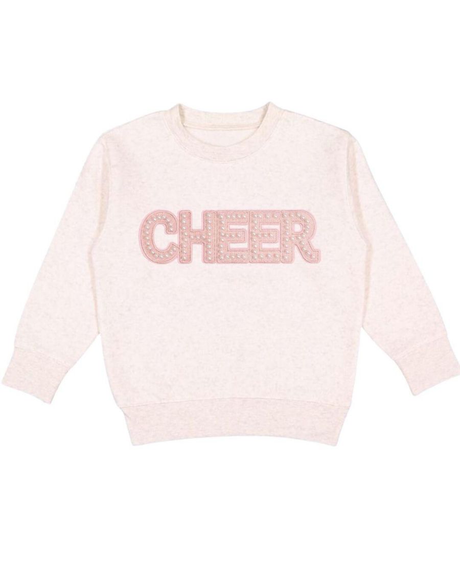 

Детская толстовка для девочек в стиле чирлидинга с жемчужной нашивкой Sweet Wink, Natural