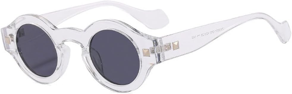 

Винтажные маленькие круглые солнцезащитные очки для женщин и мужчин, модные женские солнцезащитные очки класса люкс с защитой от УФ-излучения UV400 TVTBBVV, Transparency