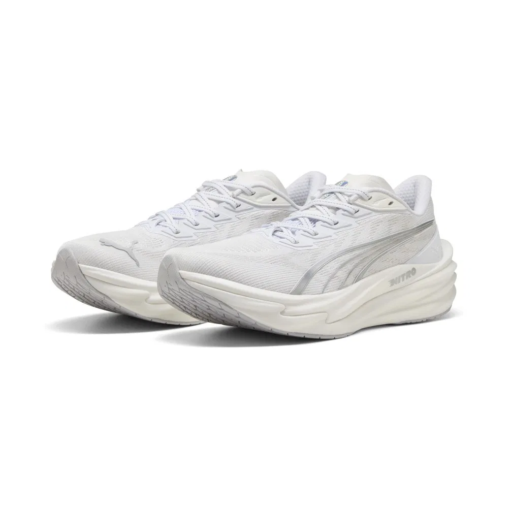 Мужские белые беговые кроссовки Deviate Nitro 4 от Puma — фото 3
