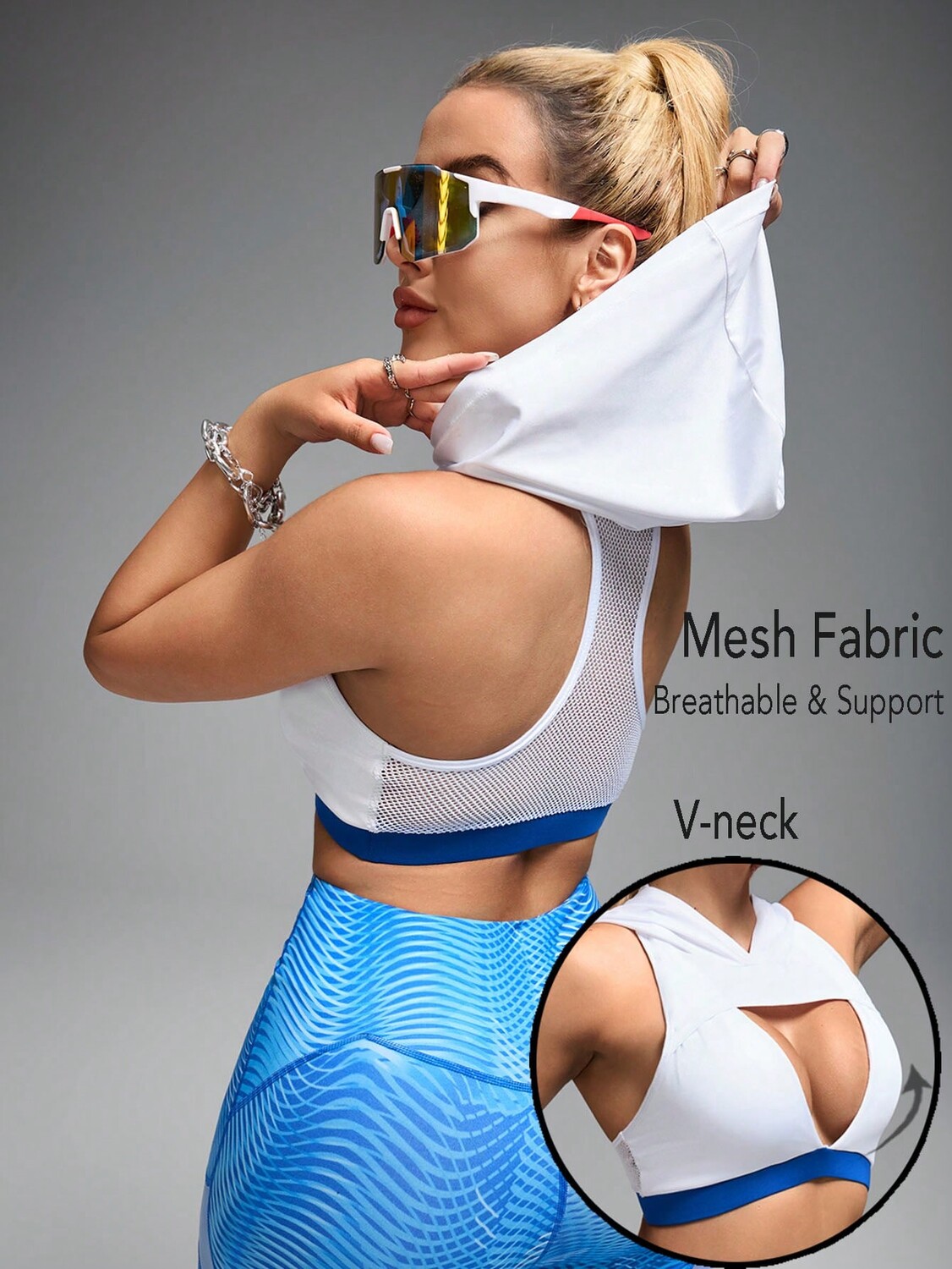 

SHEIN Sport Innovista Сексуальная однотонная дышащая толстовка с вырезами, базовая модель Лучшие летние подходящие наряды, ежедневные упражнения, базовые вещи Футболка, рубашка для тренировок, Y2k, белый цвет