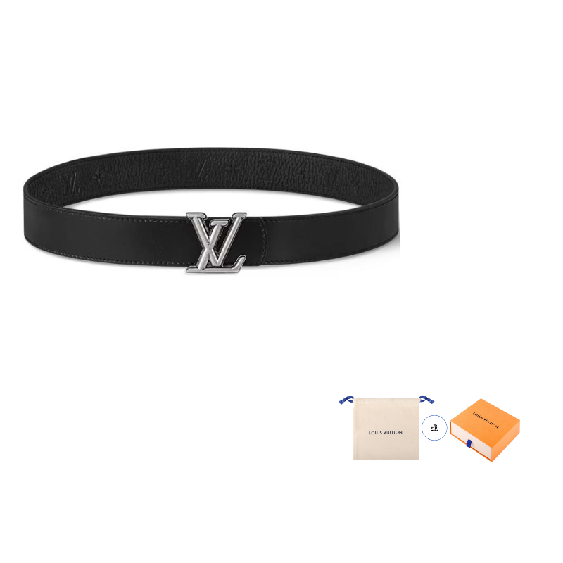 

LOUIS VUITTON Кожаный ремень унисекс черный, Black