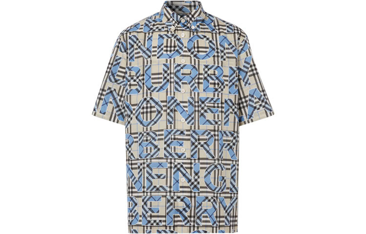 

Мужская рубашка Burberry, цвет Beige & Blue