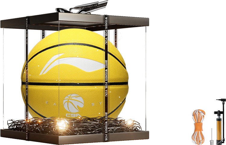 

LINING Коллекция CBA баскетбольный мяч PU желтый белый размер 7 тренировочный соревновательный unisex