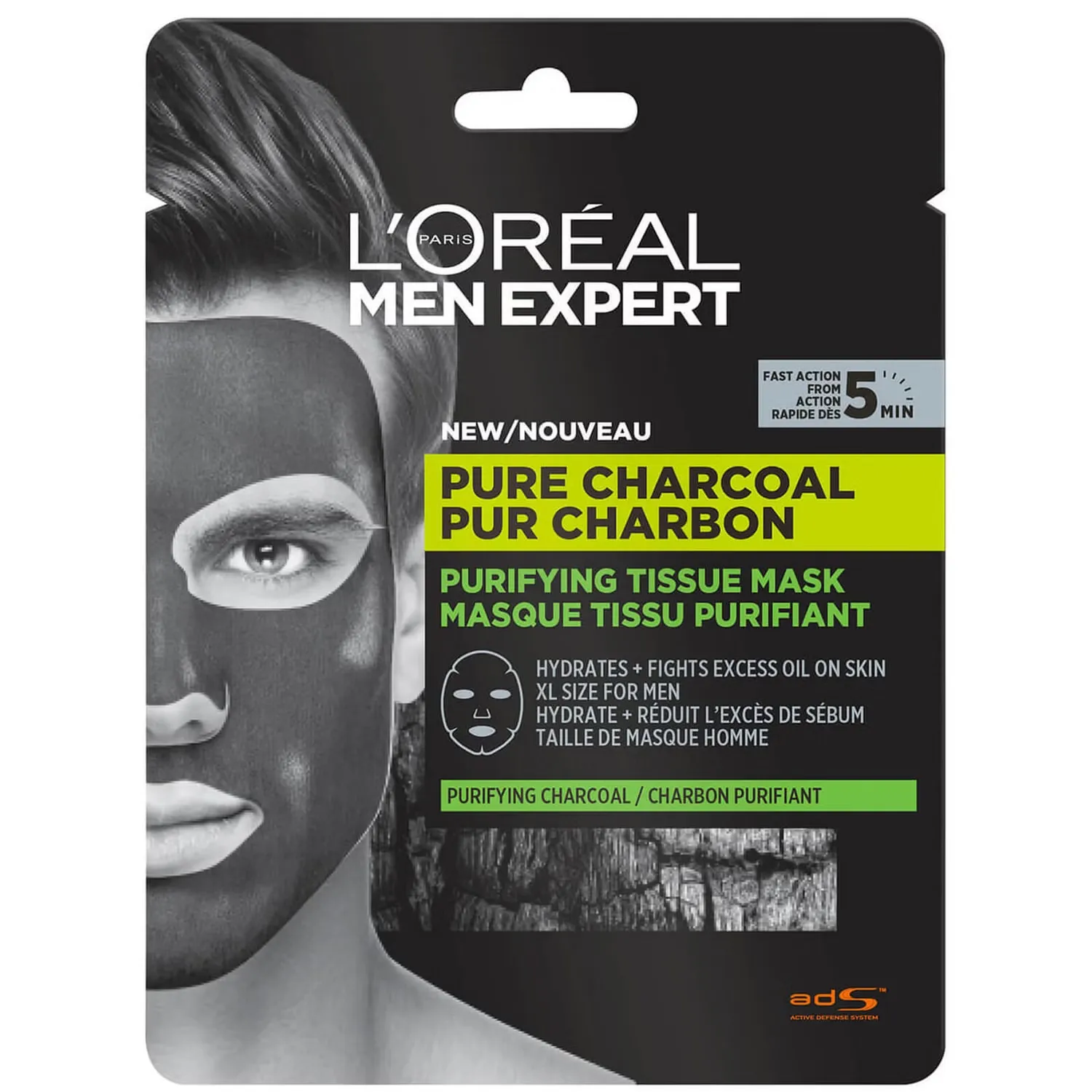 

Pure Charcoal Очищающая маска для тканей 30 г L'Oréal