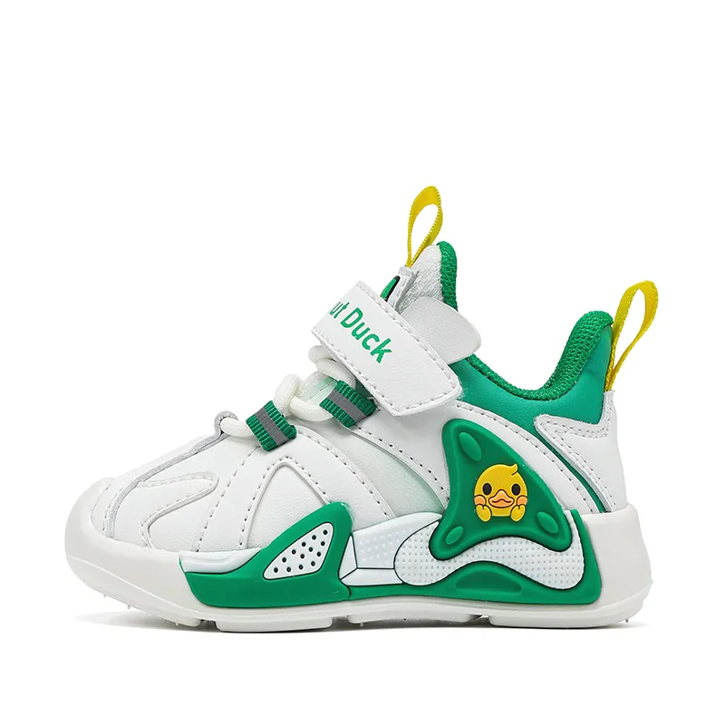 Детские повседневные кроссовки low top из искусственной кожи с амортизацией, износостойкие WALNUT DUCK, 23001 Apricot/Dark Brown Bi-Cotton — фото 3