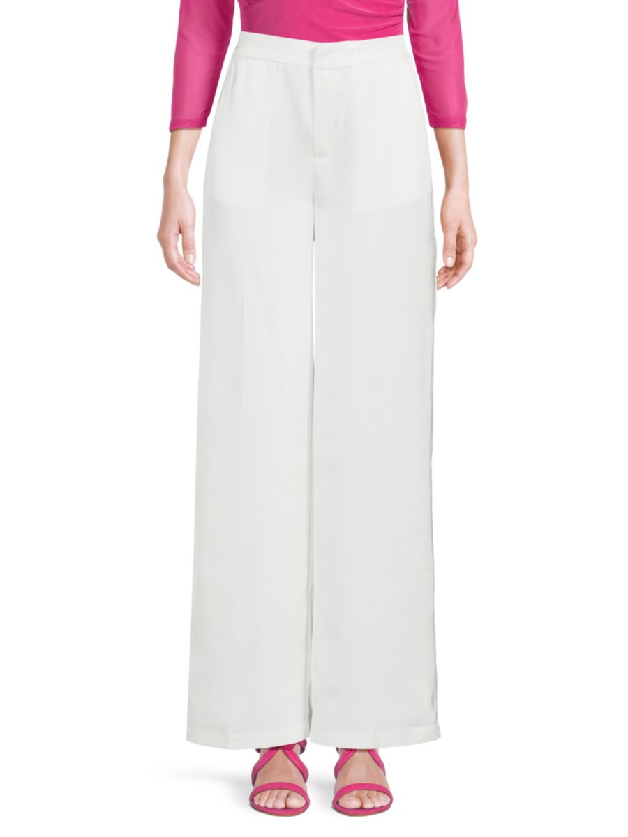 

Однотонные широкие брюки Adrienne Landau, цвет Snow White