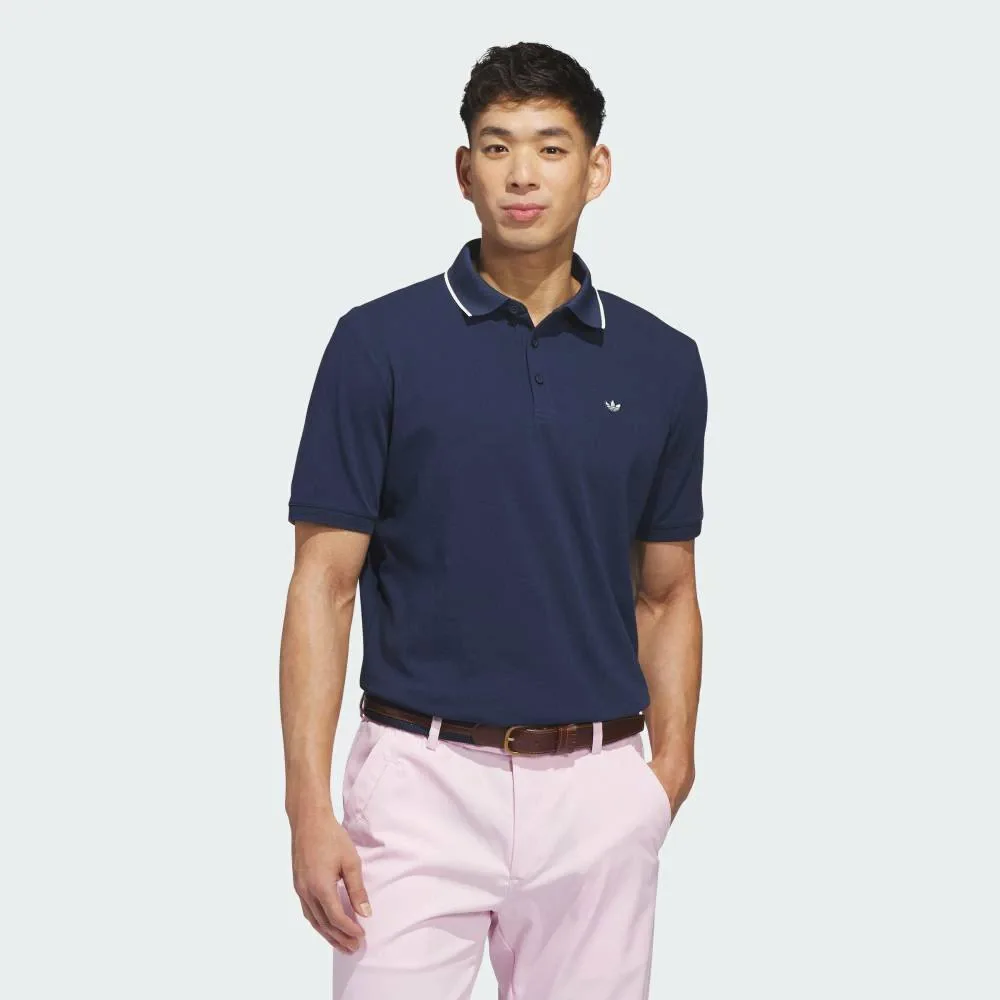 Футболка-поло Twist Knit с одним точечным логотипом и коротким рукавом Adidas, blue