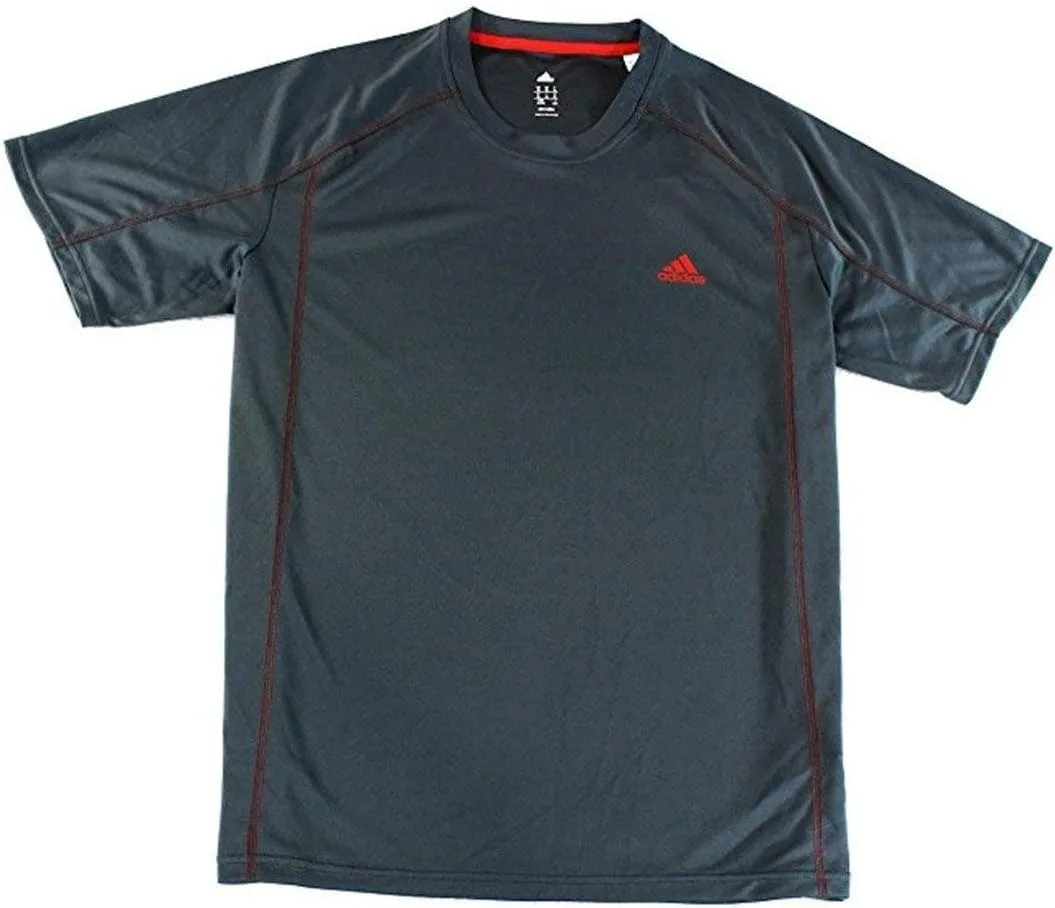 Футболка мужская Adidas с коротким рукавом из полиэстера Climalite, темно-серый