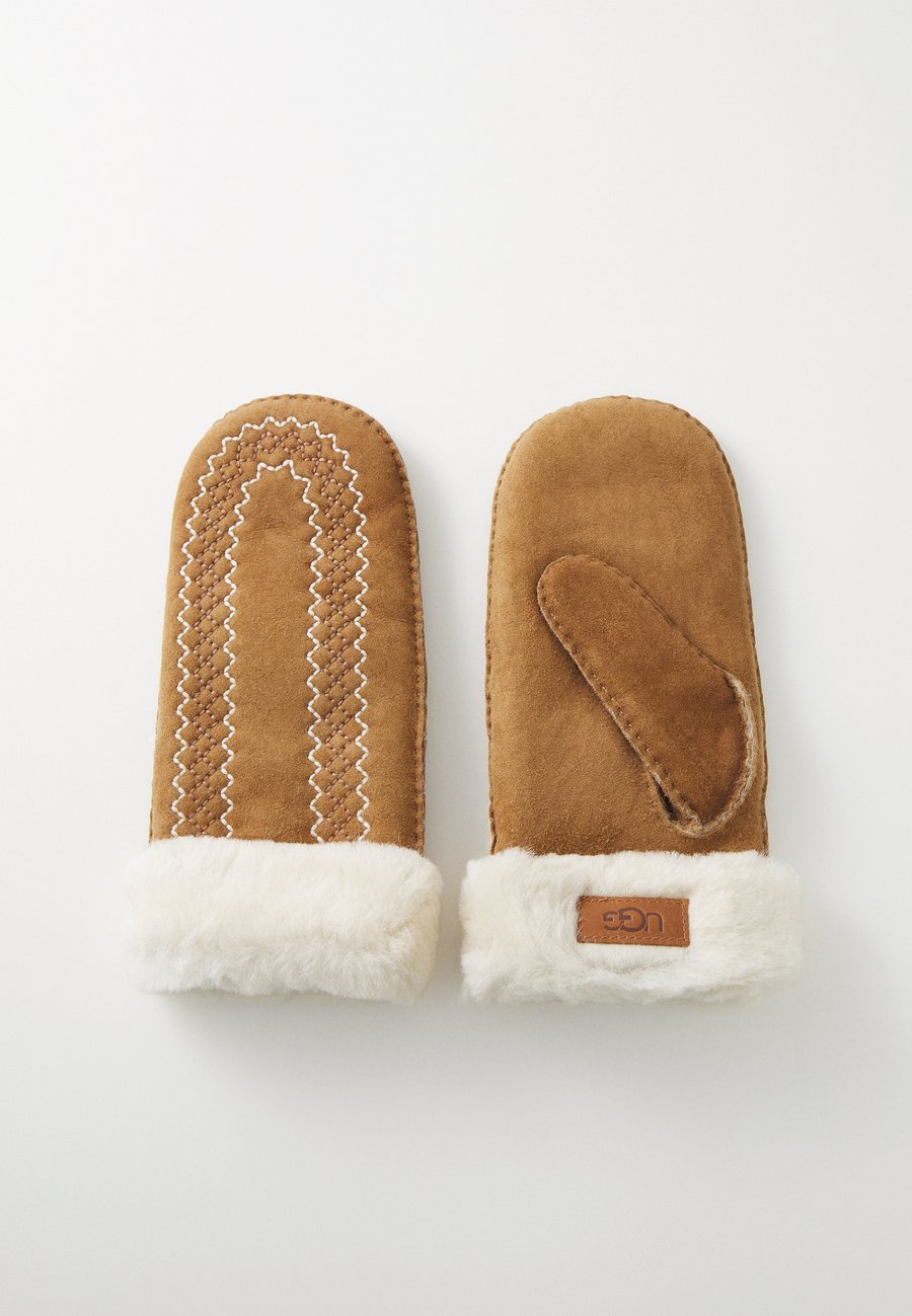 

Перчатки UGG ATHERSON EMBROIDERED MITTEN, Chestnut/Cognac