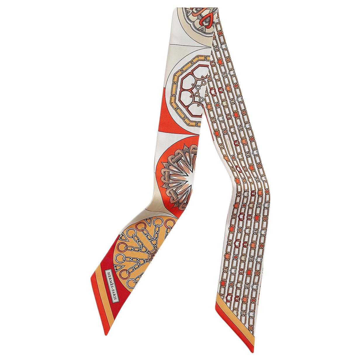 

HERMES Шёлковый шарф Mulberry, Orange/White/Vermilion