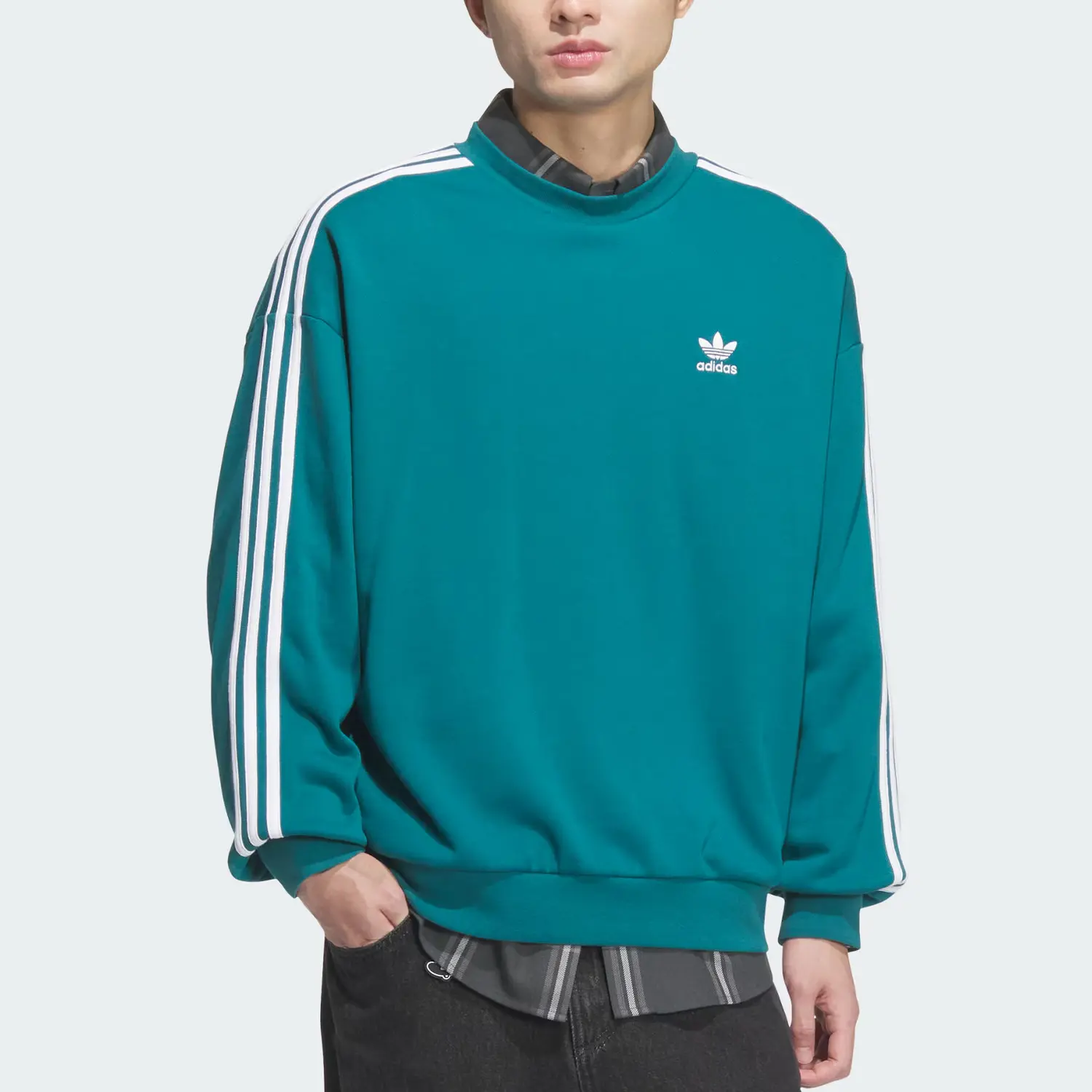 Футболка оверсайз ADICOLOR мужская Remnant Duck Blue Adidas Originals, Ruins Raven Blue — фото 3