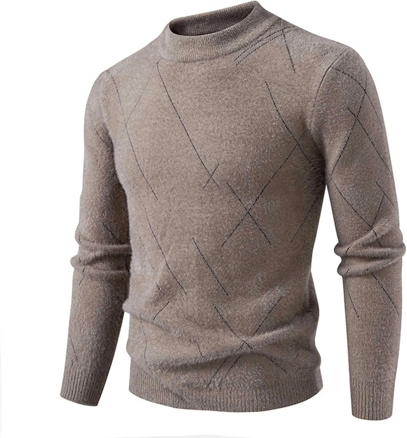 

Мужской свитер с круглым вырезом и длинными рукавами Slim Fit QUNPIU