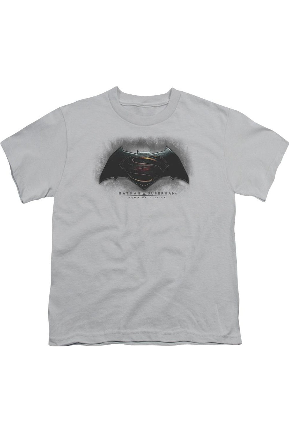 

Футболка с коротким рукавом для детей с логотипом "Бэтмен против Супермена" Gildan, серебряный