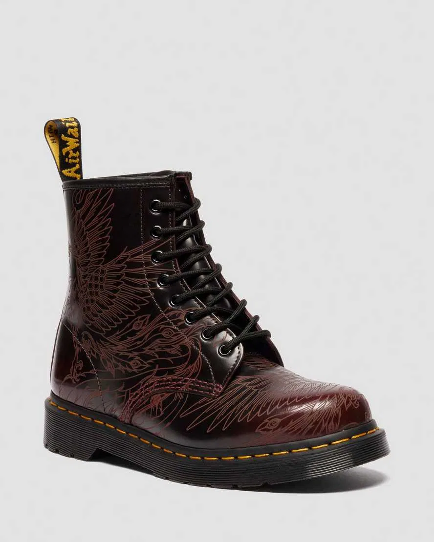 1460 PHOENIX ARCADIA RUB OFF LEATHER BOOTS Dr Martens, красный