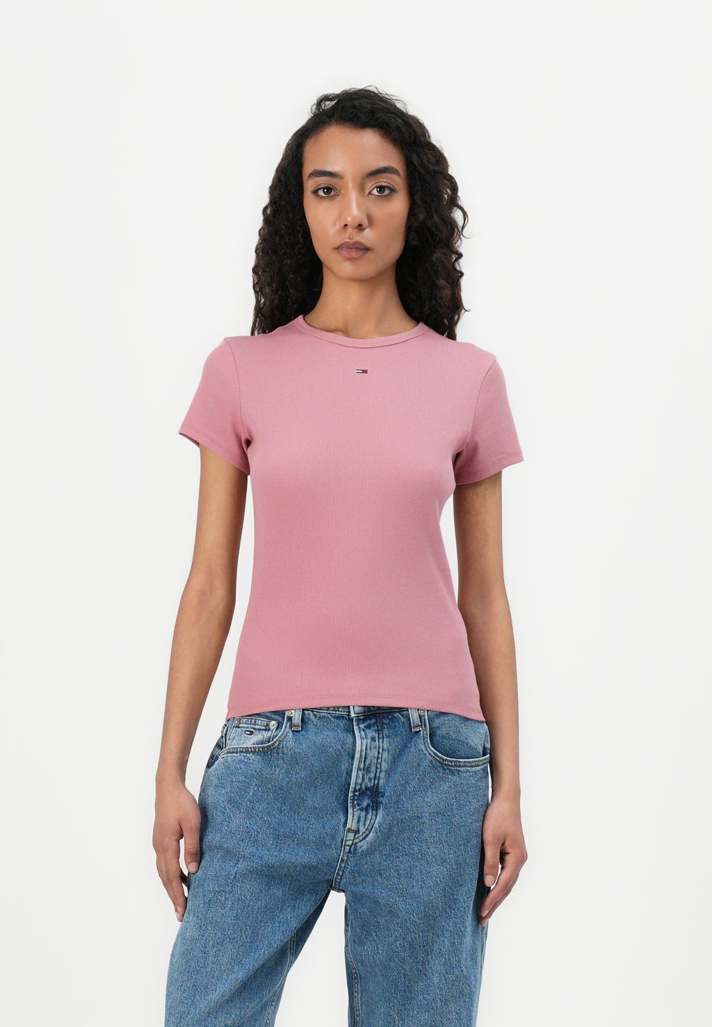 

Футболка с принтом SLIM ESSENTIAL Tommy Jeans, розовый
