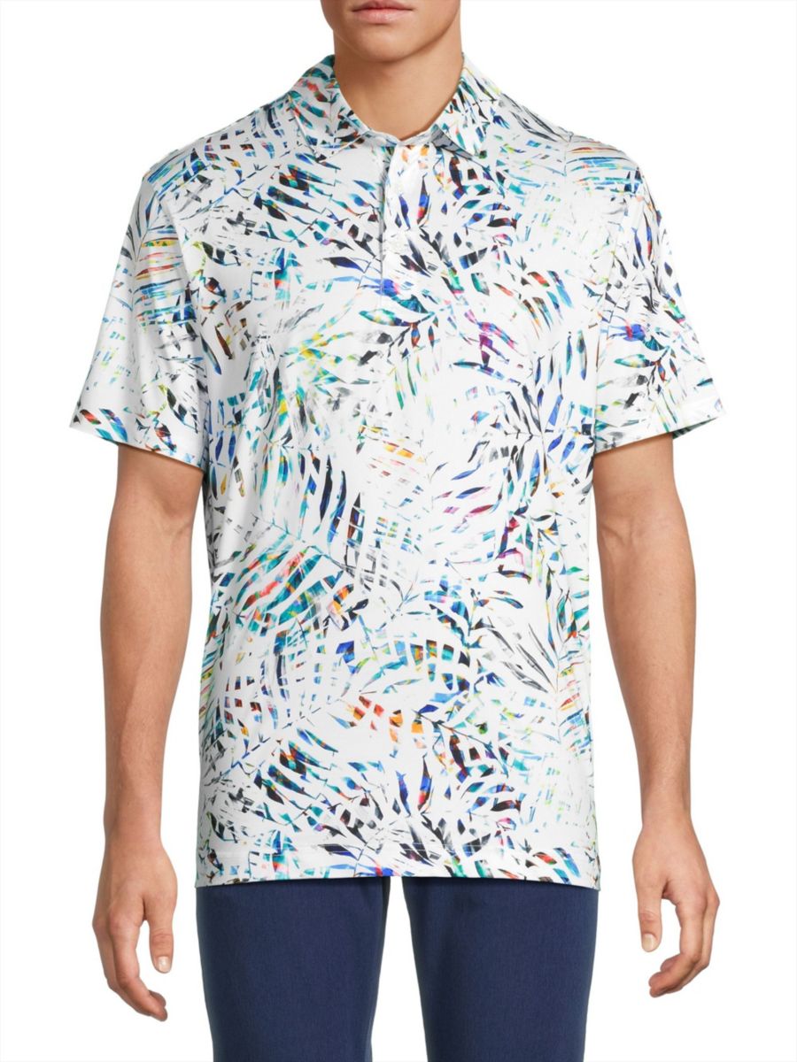

Рубашка-поло Island Palm Knit Robert Graham, белый мульти