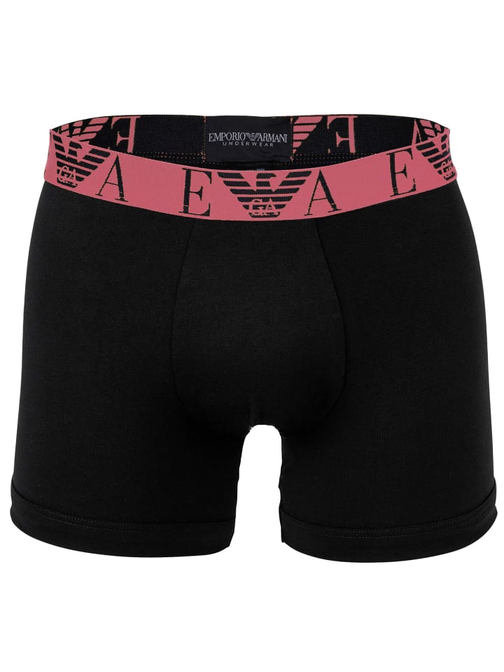 Emporio Armani Комплект из 3 боксерских трусов черного цвета — фото 2