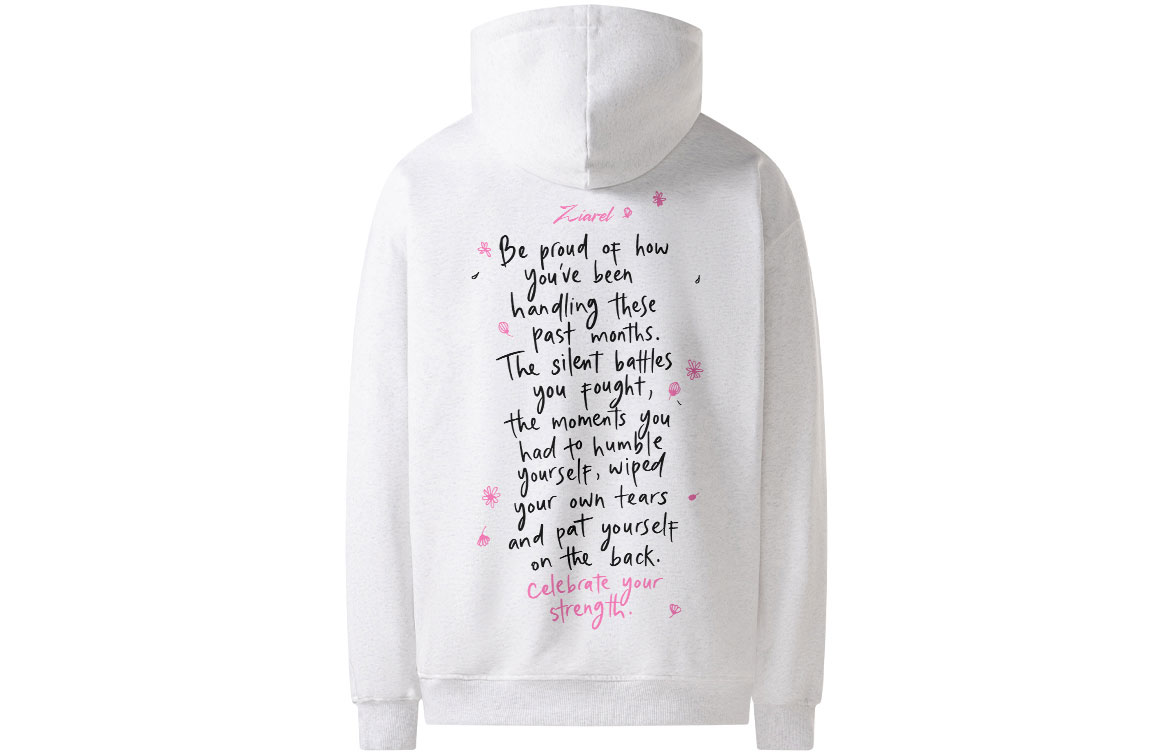 

Толстовка Unisex Hooded Moderate Heavyweight ZIAREL, белый heather серый