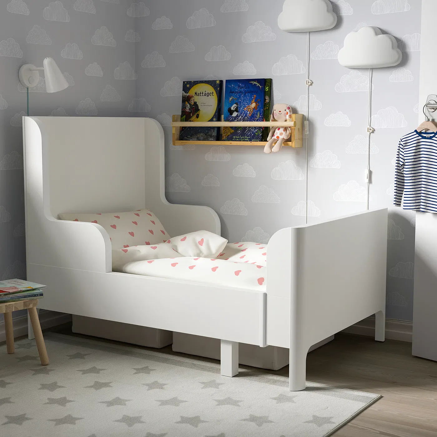 Раздвижная кровать, белая, 80x200 см Busunge IKEA — фото 2